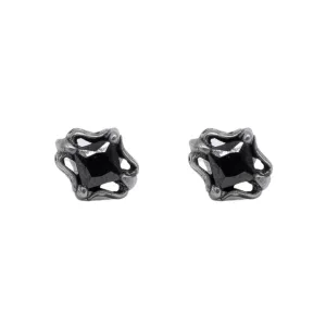 Minerva Black Gem Stud Earrings