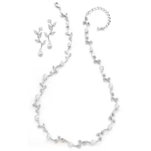 Miranda Pearl and Crystal Necklace and Earring Set