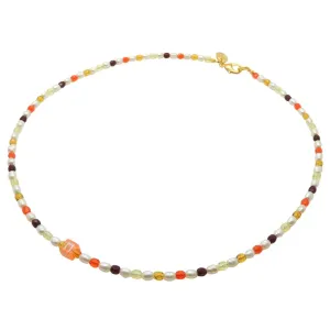 Multicolour Alef Bet Hebrew Initial Charm Freshwater Pearl Glass Crystal Bead Duo Necklace