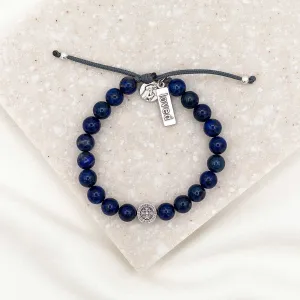 My Saint My Hero St. Francis Peace Bracelet-8 mm Lapis