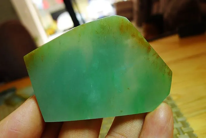 Natural Jade Rough Jadeite Raw (54g,6.4X4.9X0.6cm)