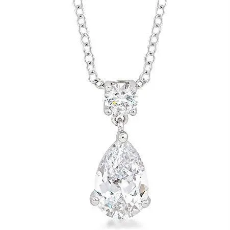 Nola Pear CZ Pendant | 2.5ct