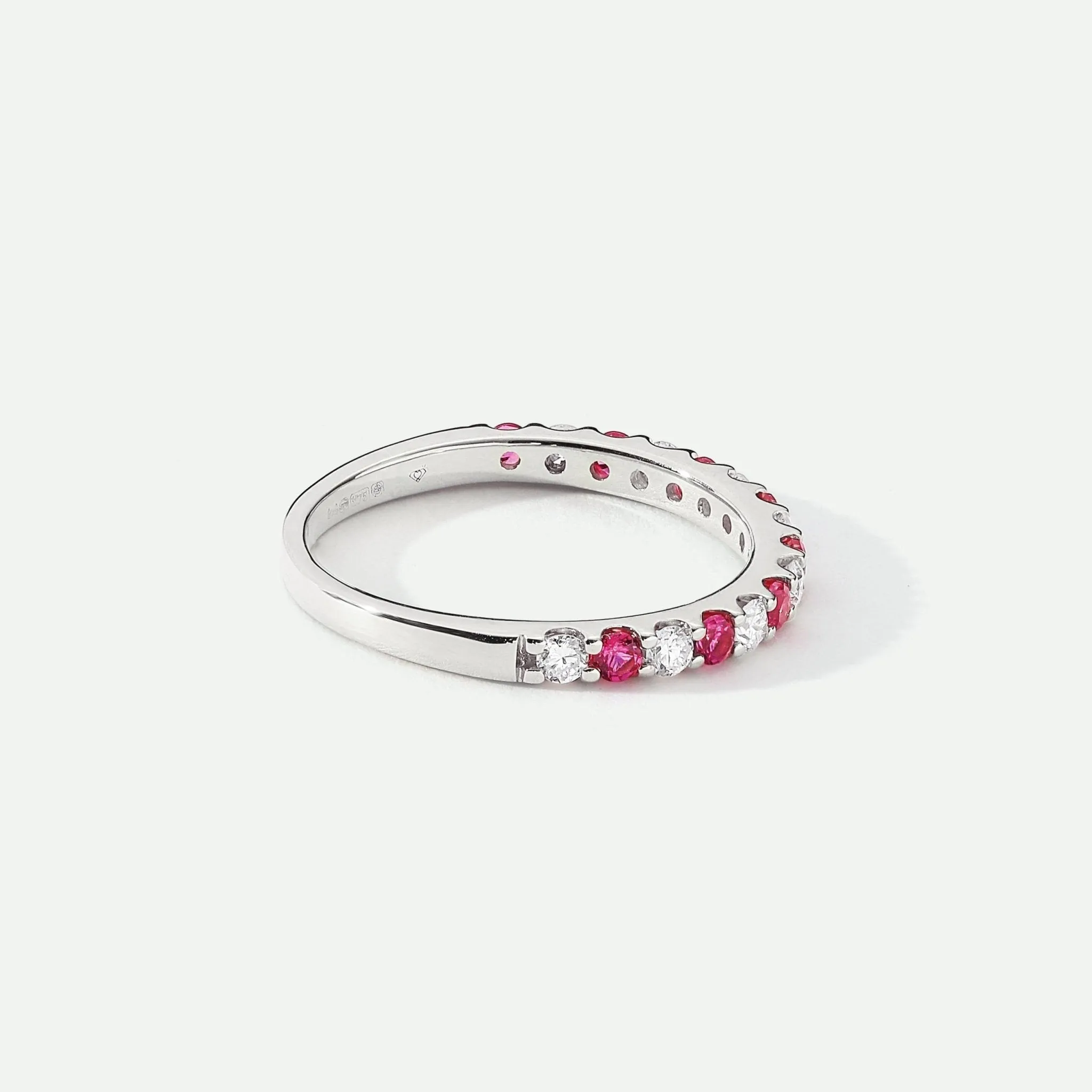 Odette | 9ct White Gold 0.25ct tw Lab Grown Diamond and Created Ruby Eternity Ring