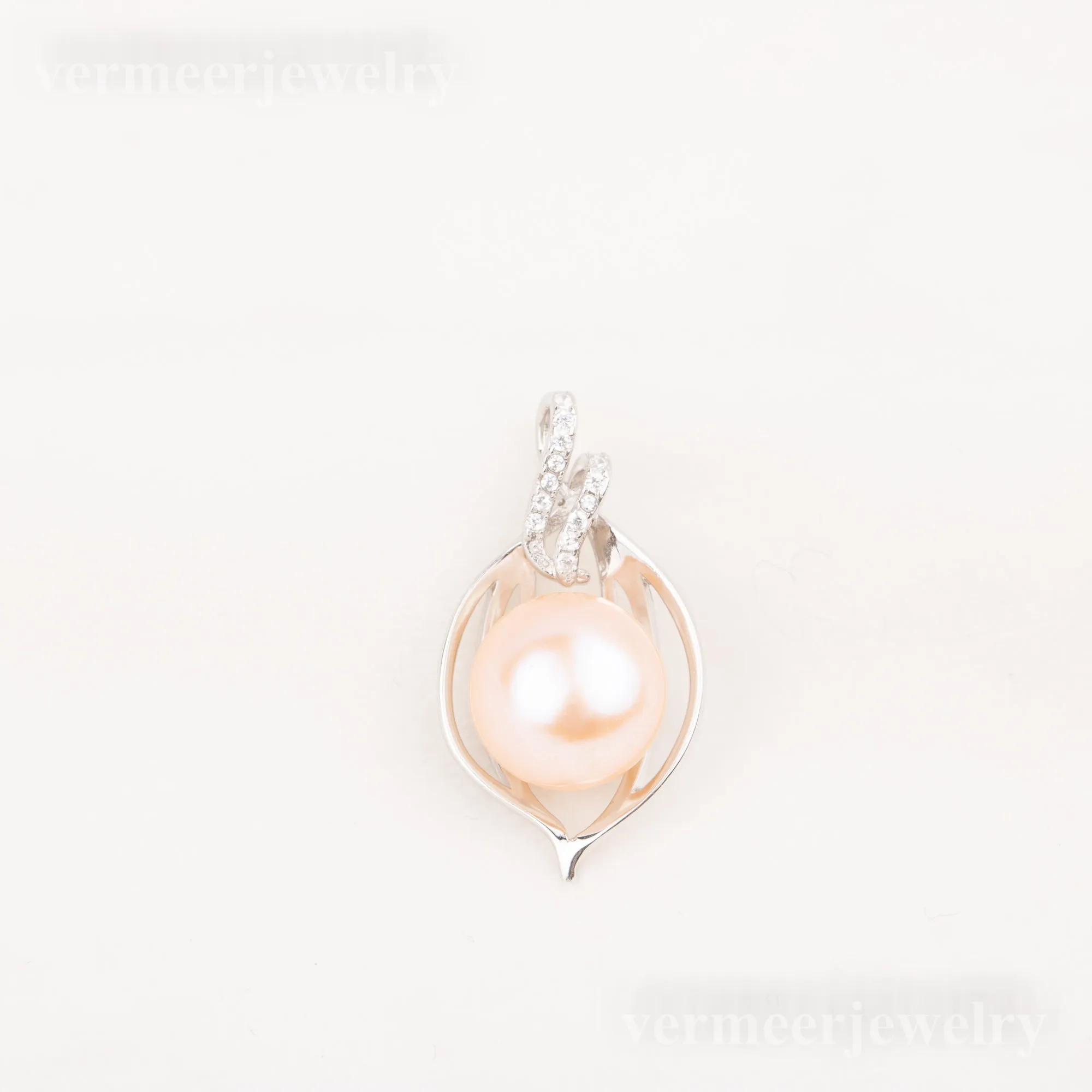 Pe010785 DIY 9-12mm Natural Freshwater pearl pendant accessory 925 sterling silver engagement jewelry necklace for women