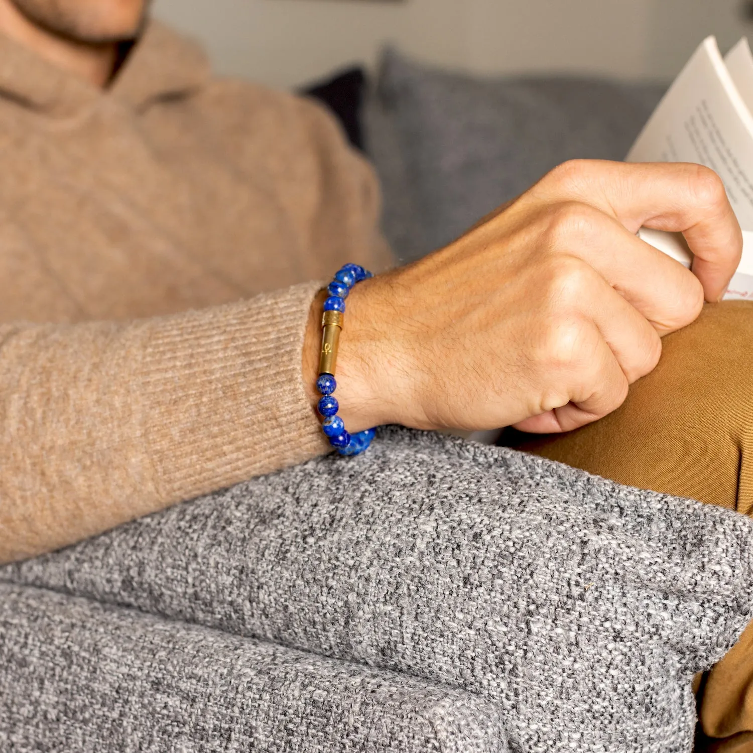 Polished Lapis Lazuli Intention Bracelet