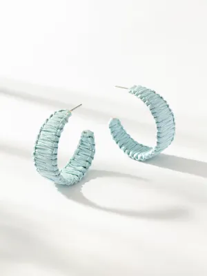 Raffia Woven Hoop Earrings