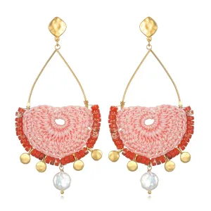 Rhodes Statement Earrings-Coral