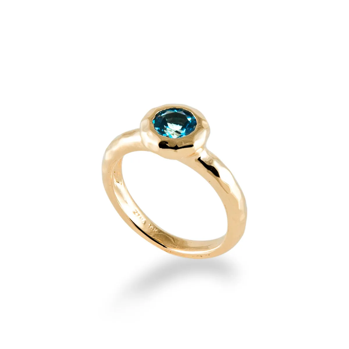 Ripple Ring with Blue Topaz