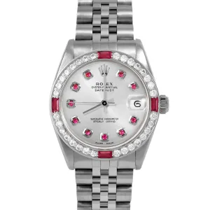 Rolex Datejust 31mm | 6827-SS-SLV-RBY-AM-4RBY-JBL