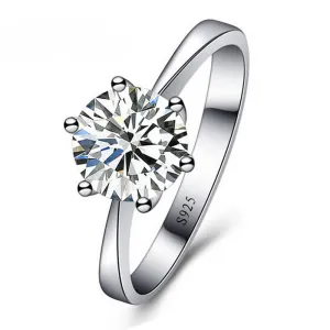 Romantic Round Cubic Zircon Rings