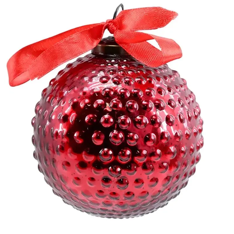 Round Hobnail Glass Ornament