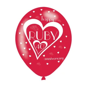 RUBY 40TH ANNIVERSARY BALLOONS