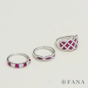 Ruby and Diamond Intertwined Ring