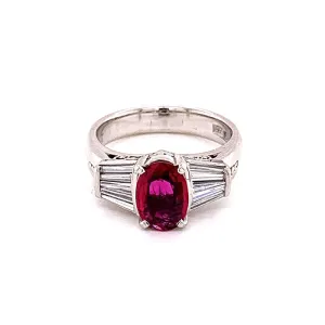 Ruby Diamond Platinum Ring