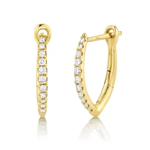 Shy Creation .15ctw Diamond Hoop Earrings