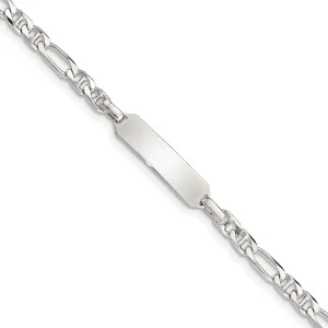 Silver Adjustable Child ID Anchor Link Bracelet