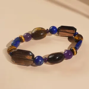 Smoky Quartz, Lapis Lazuli, Amethyst Mixed Gemstones