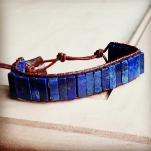 Stacked Stone Bracelet-Blue Lapis