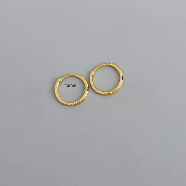 Stainless Steel Minimalist Huggie Hoop Earrings