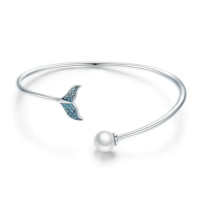 Sterling Silver Bangle Bracelets Gorgeous Blue Fish Tail, Honey Bee, Love and Valentine's Day Gift Ideas Elegant and Unusual!