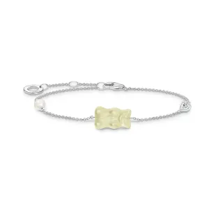 Sterling Silver HARIBO White Goldbears Freshwater Pearl Zirconia Bracelet A2151-052-14-L19V