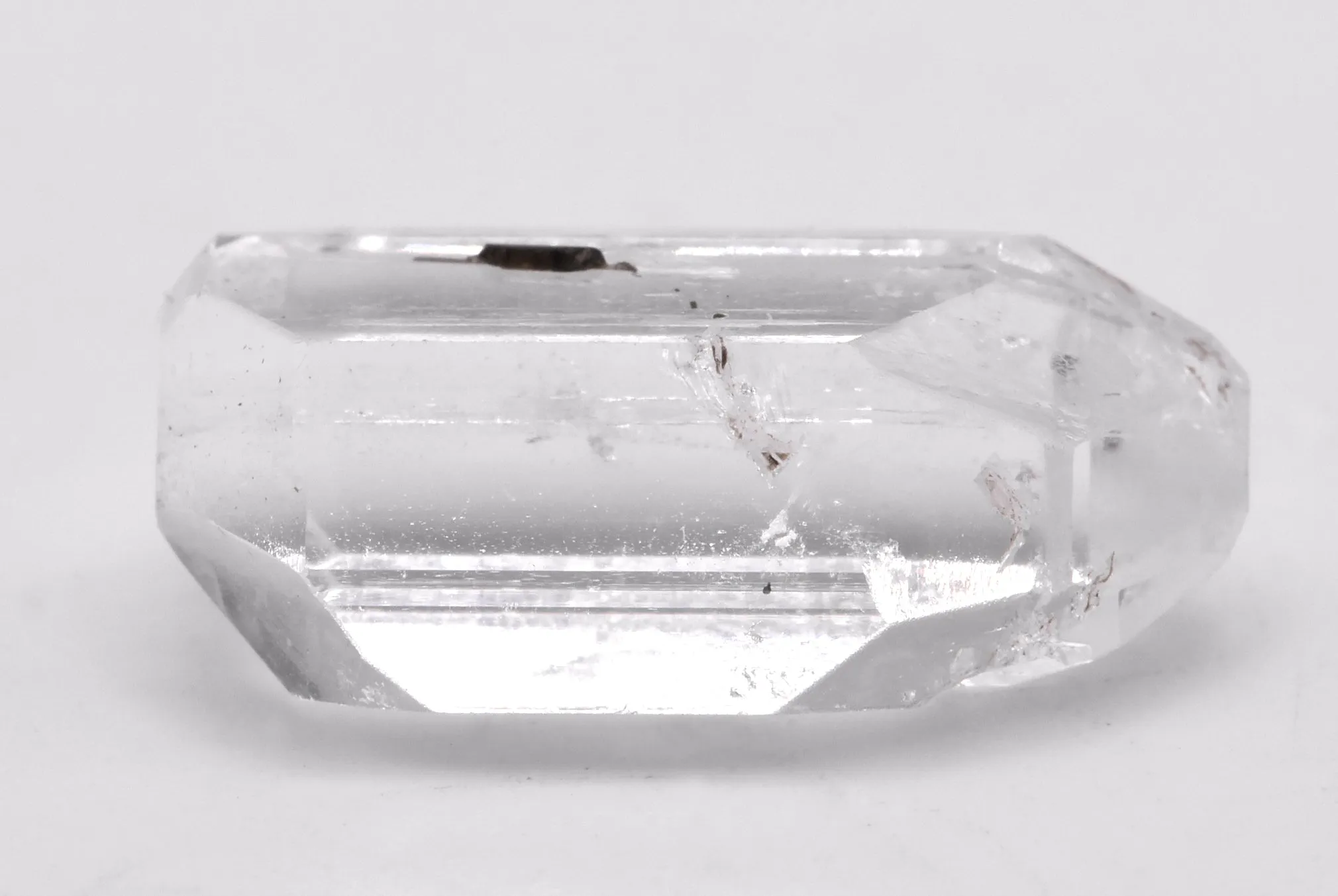 Stunning Double Terminated Faceted Gem Quality Colorless Topaz Crystal