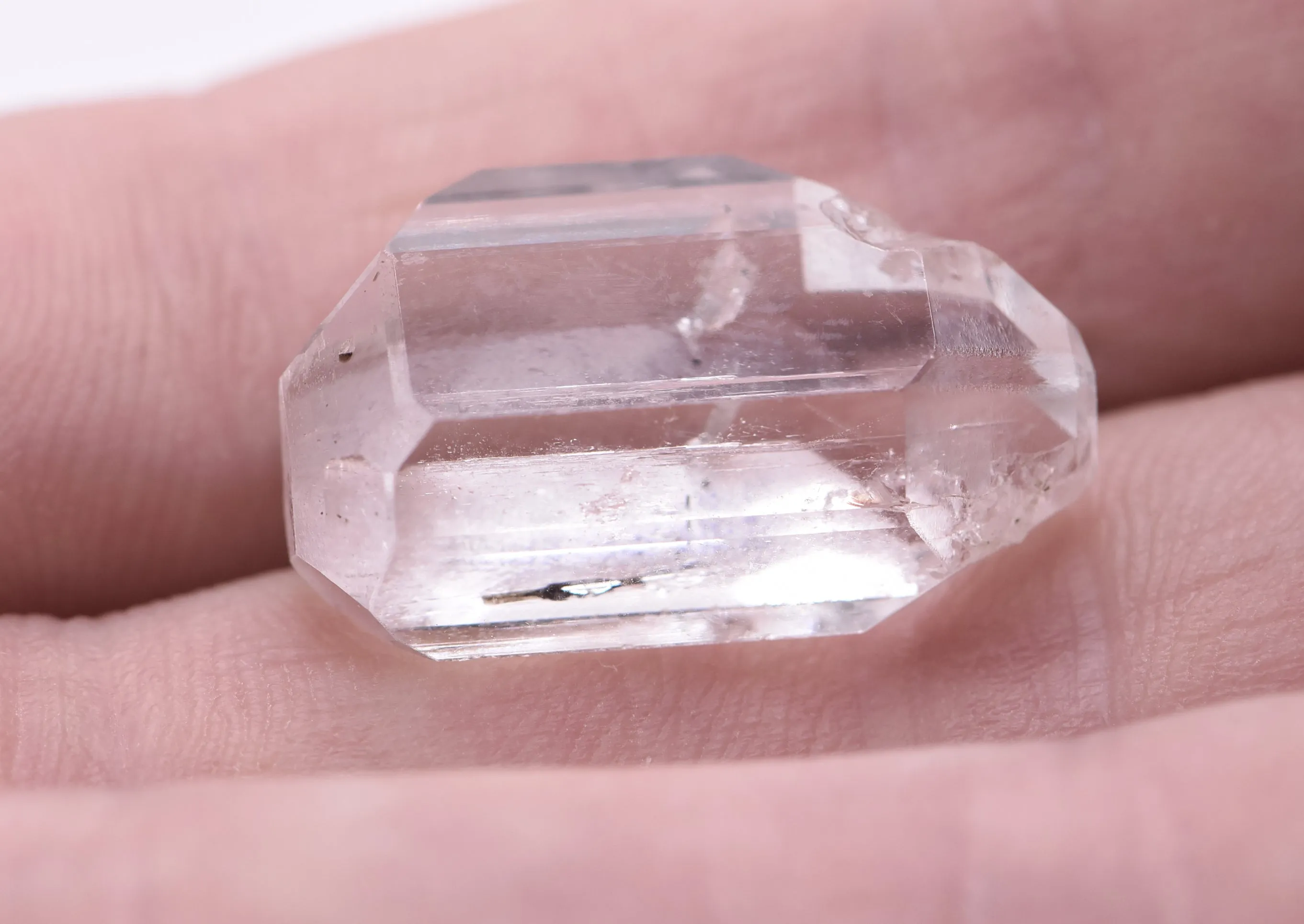 Stunning Double Terminated Faceted Gem Quality Colorless Topaz Crystal