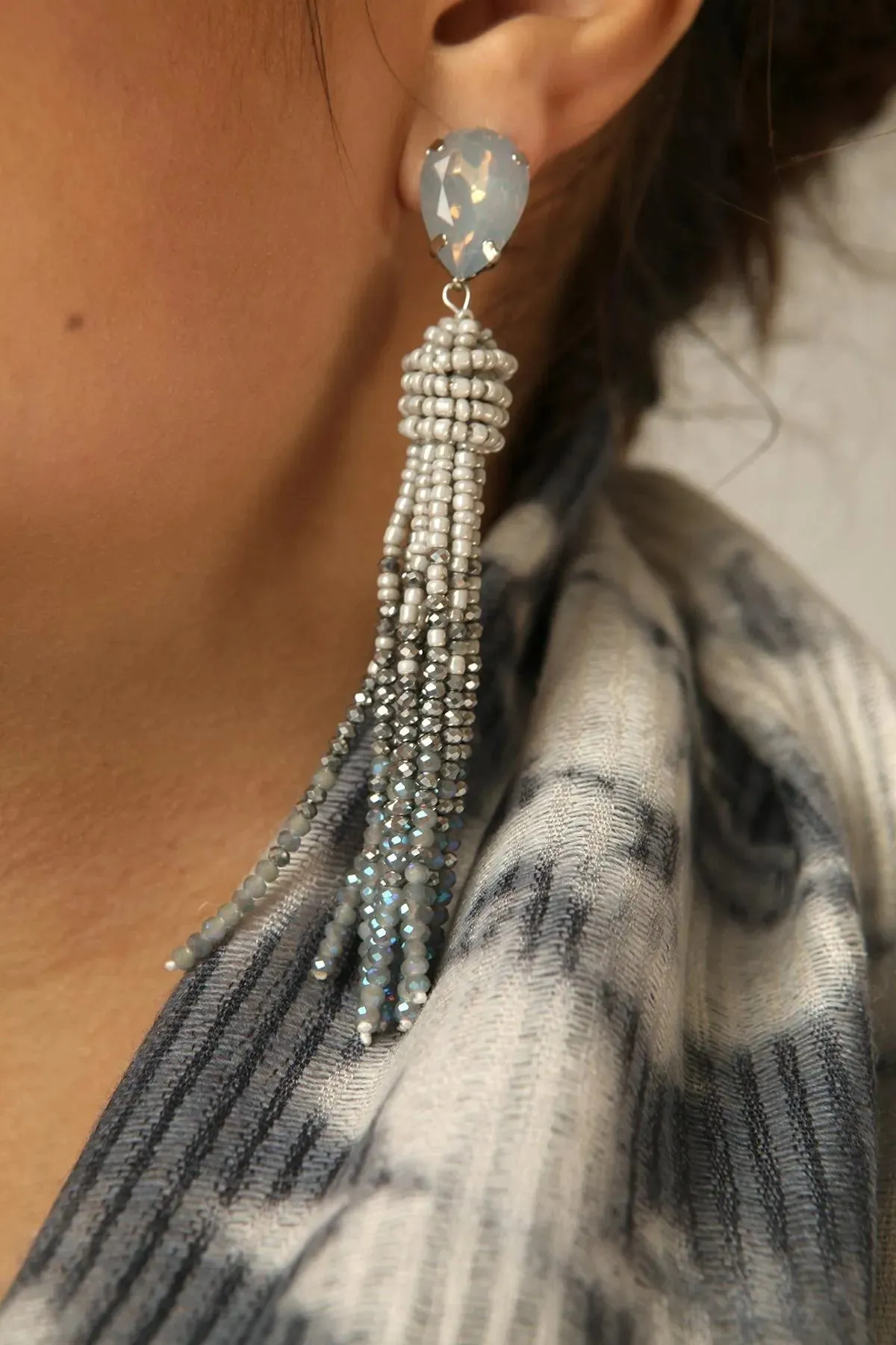 Tassel Beaded Statement Earrings