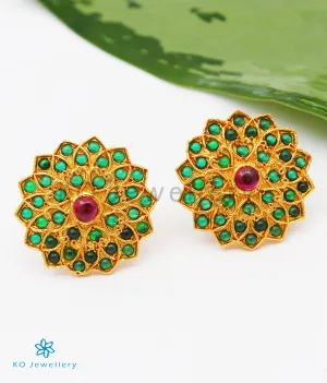 The Aikya Silver Ear-studs (Green)