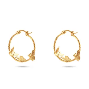 THE THREE BUTTERFLY HOOP EARRINGS