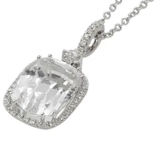 Topaz Diamond Halo Pendant