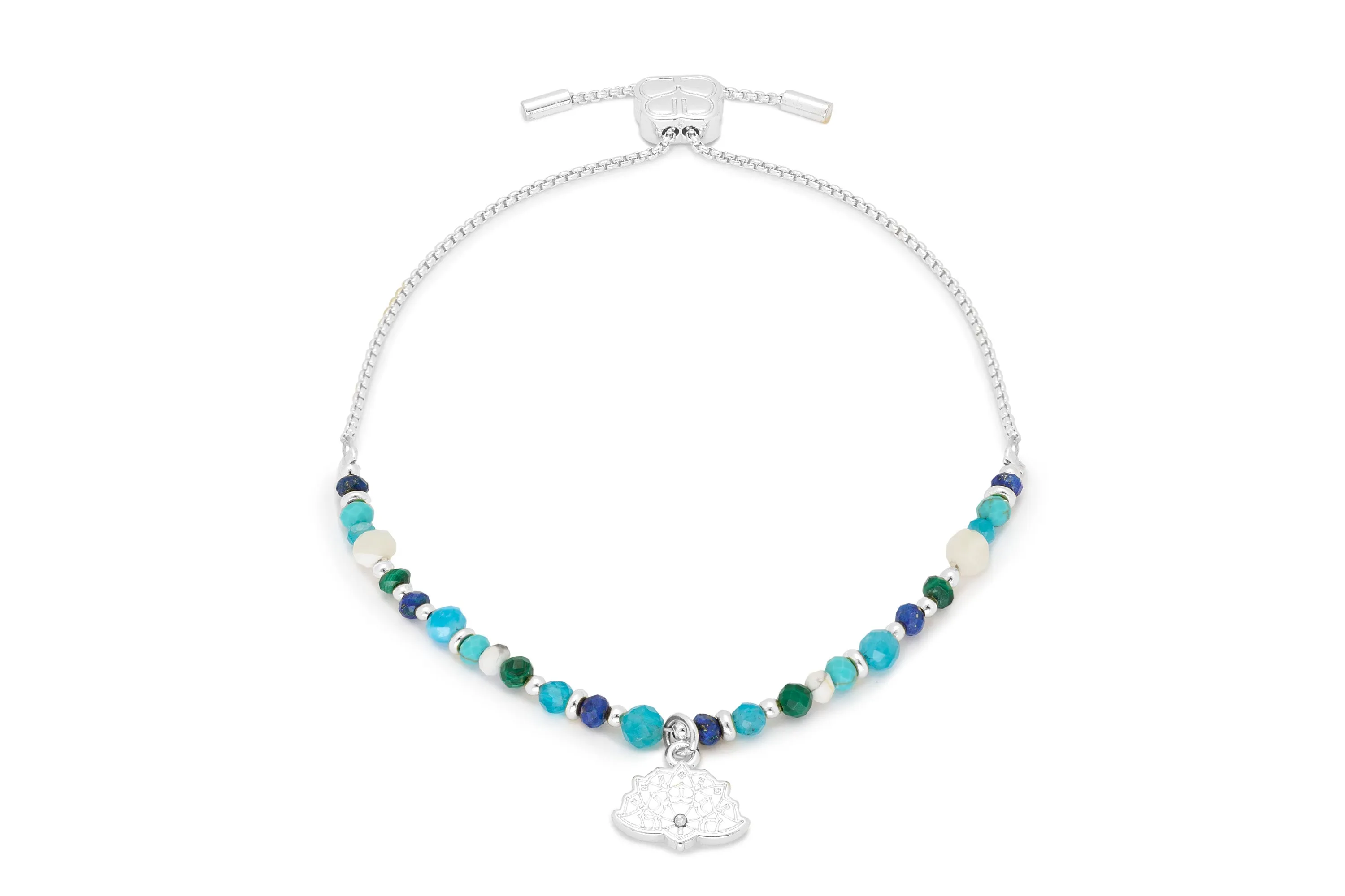 Unique Turquoise & Lapis Silver Bracelet