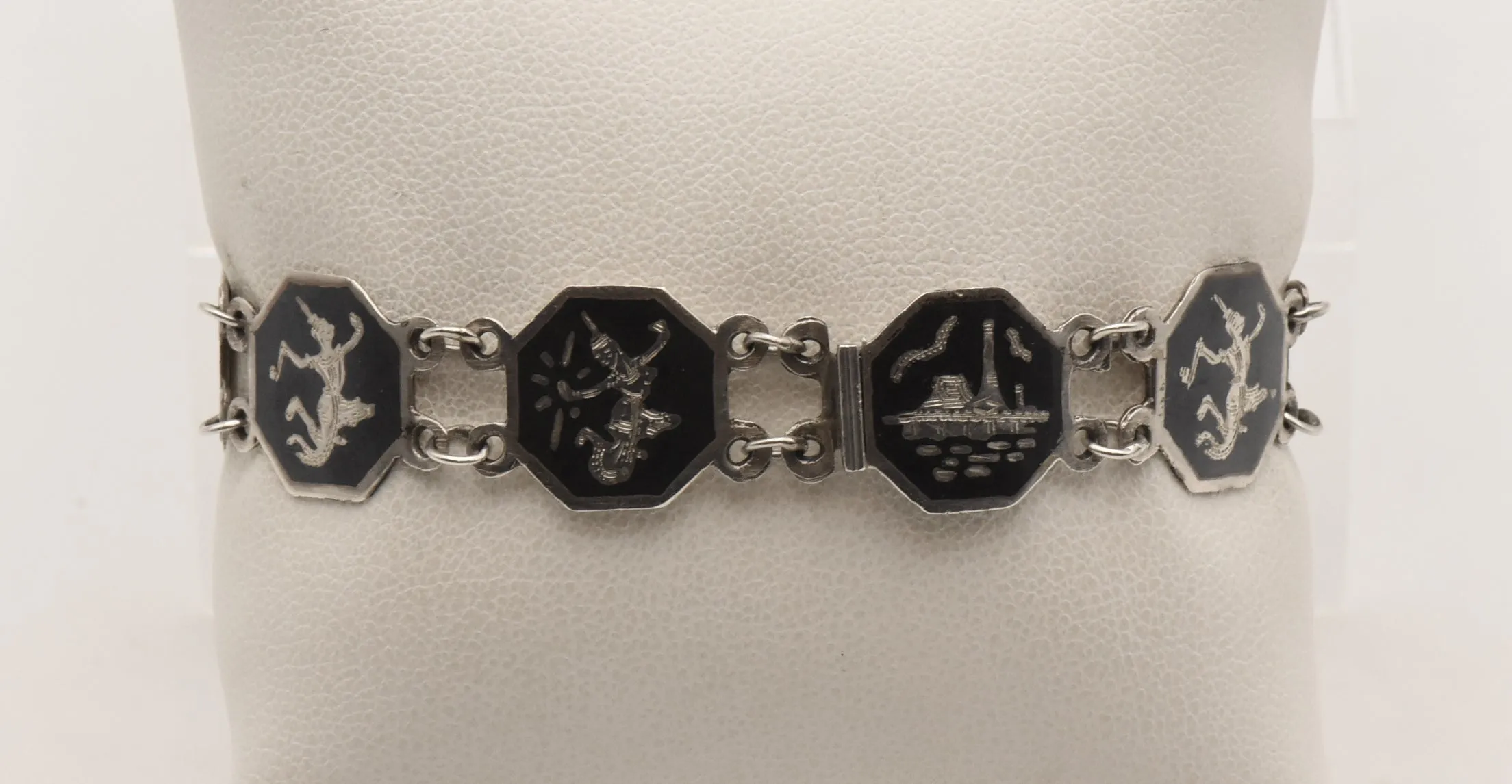 Vintage Sterling Silver Siam Dancer Bracelet