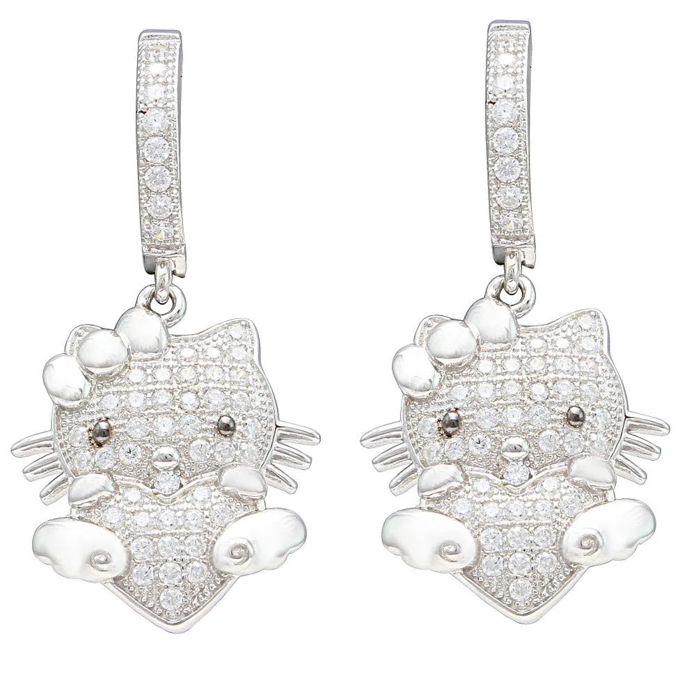 Vogue Solitaire Kitty CZ Earrings IJ15CSSER040