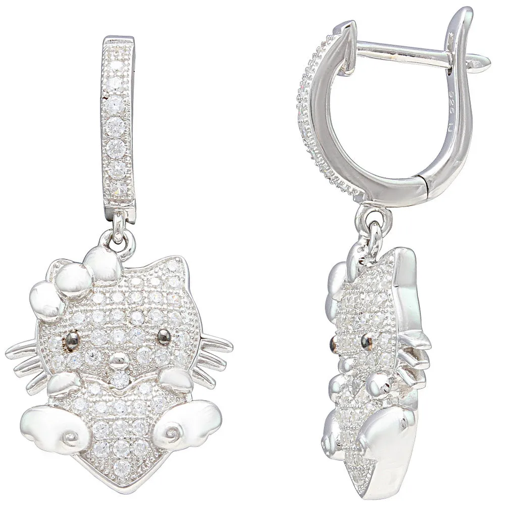 Vogue Solitaire Kitty CZ Earrings IJ15CSSER040