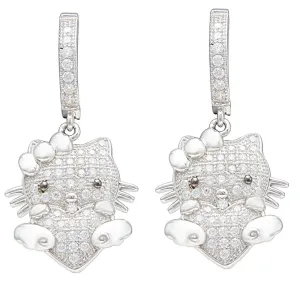 Vogue Solitaire Kitty CZ Earrings IJ15CSSER040