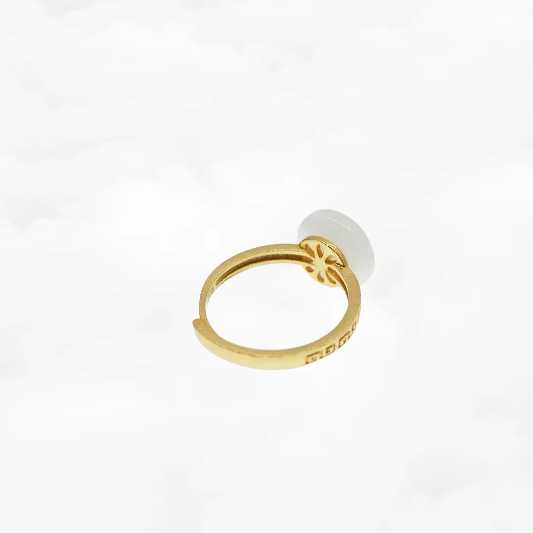 White Jade Auspicious Cloud Ring