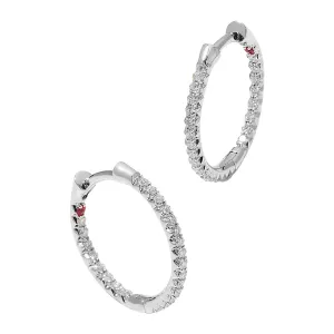 XS Pave Diamond Hoop Earrings